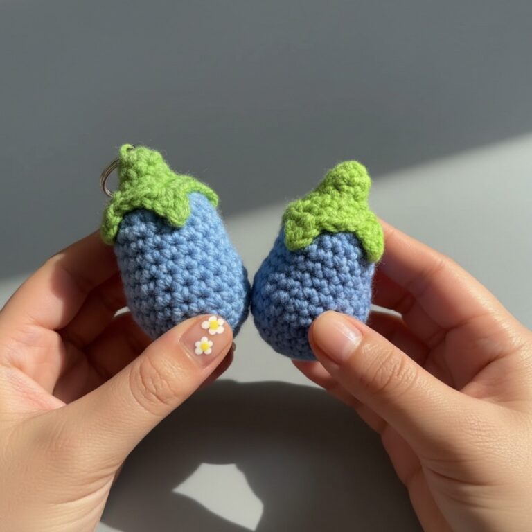Playful Crochet Eggplant Pattern for Kids Pretend Play