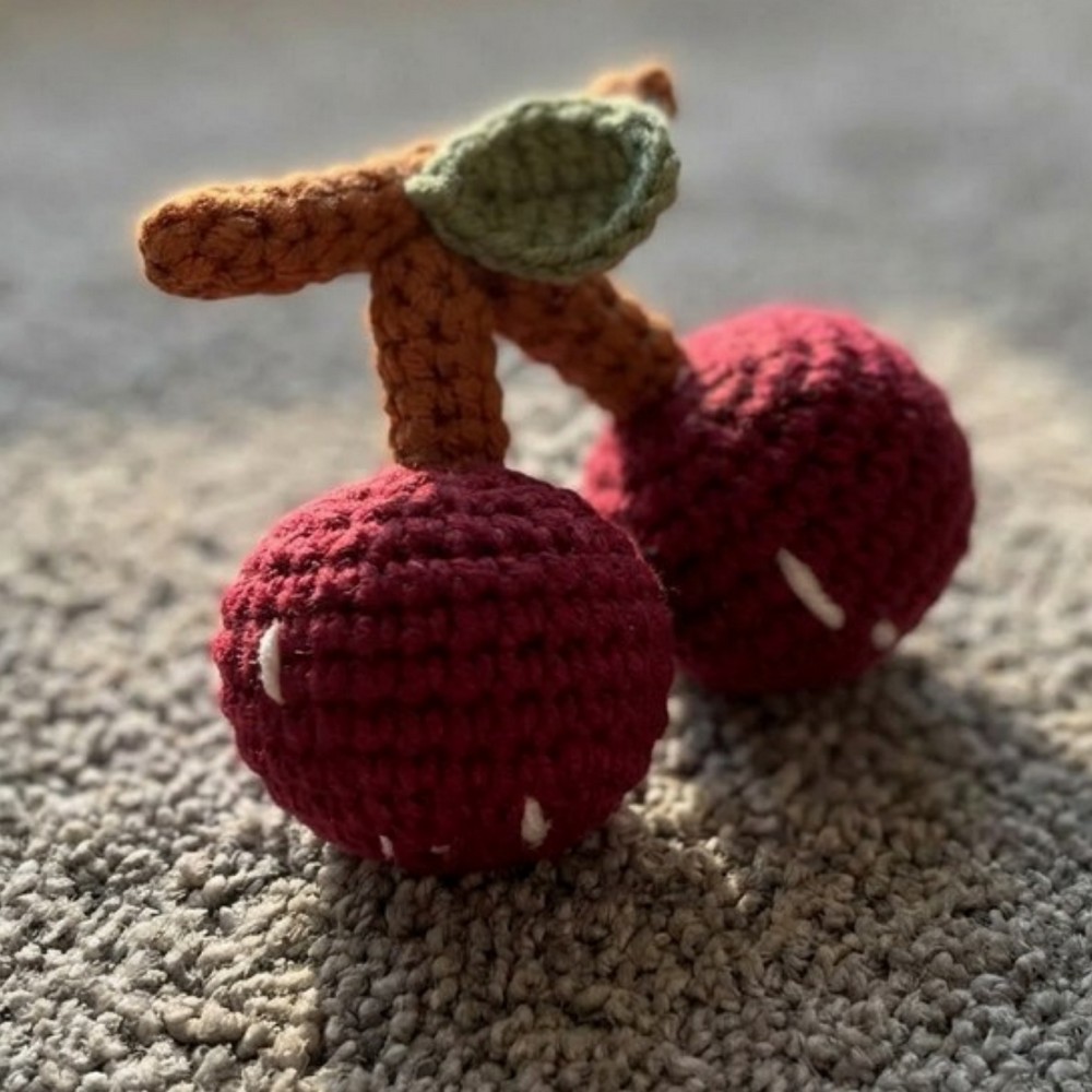 Fun Crochet Cherry Keychain Pattern You'll Adore