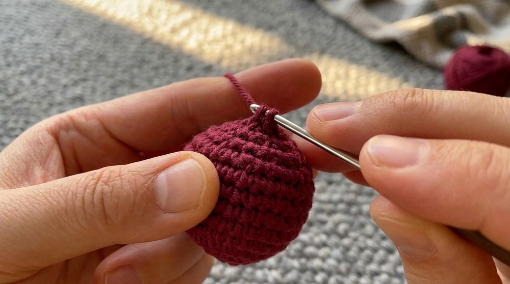 Cherry Crochet｜How to Crochet Fruit Keychain Step 2