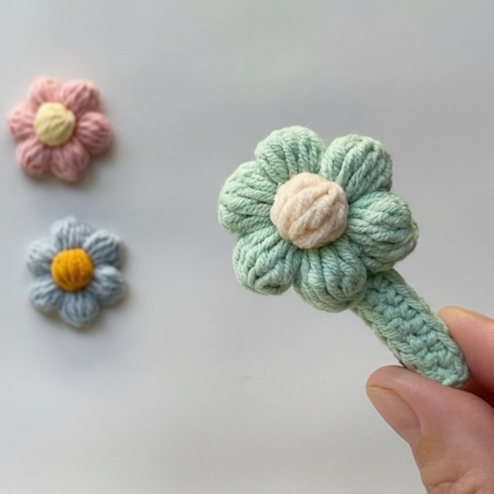 Crochet Puff Flower Hairclip Pattern That’ll Steal Your Heart