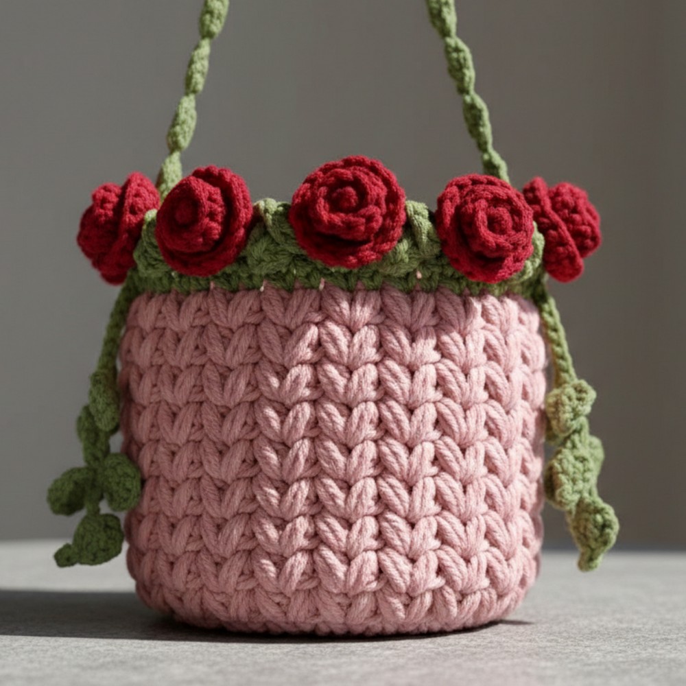 Stylish Crochet Rose Flower Bouquet Bag Pattern That Shine Daily
