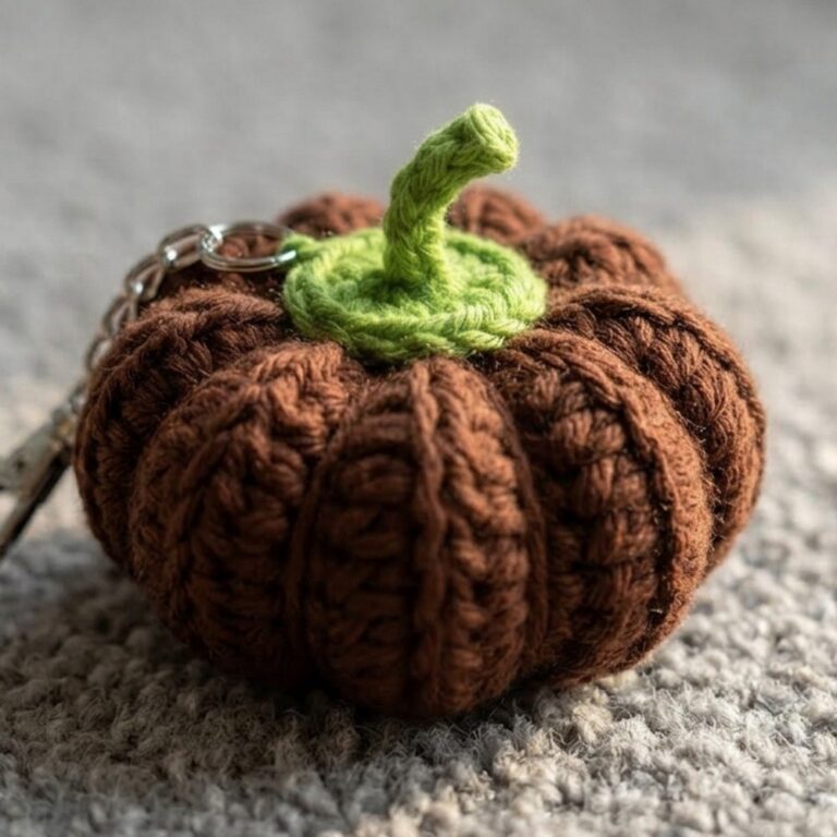 Easy Free Crochet Pumpkin Keychain Pattern That Kids Will Enjoy