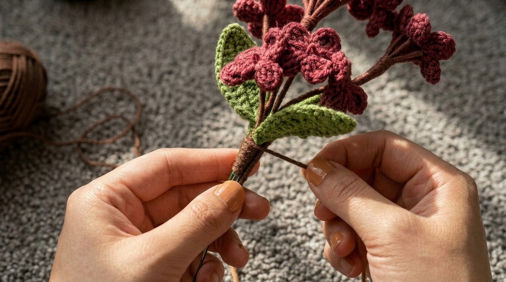 How to Free Crochet Flower Branch Pattern Perfect for Bouquets