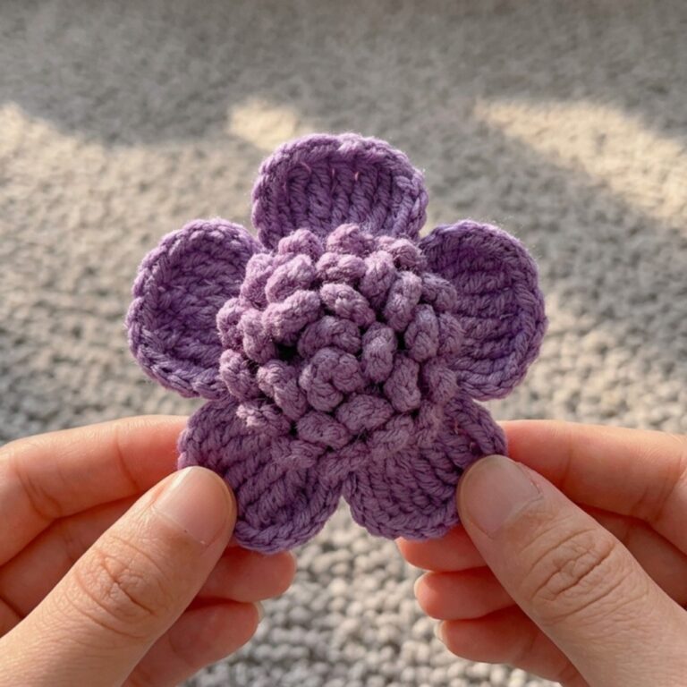 Trendy Crochet Flower Hairclip Pattern for Fashion Lovers