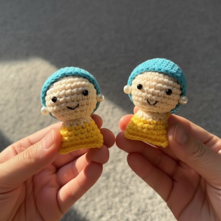 Classic Crochet Girl with Pearl Earring Pattern to Display Proudly