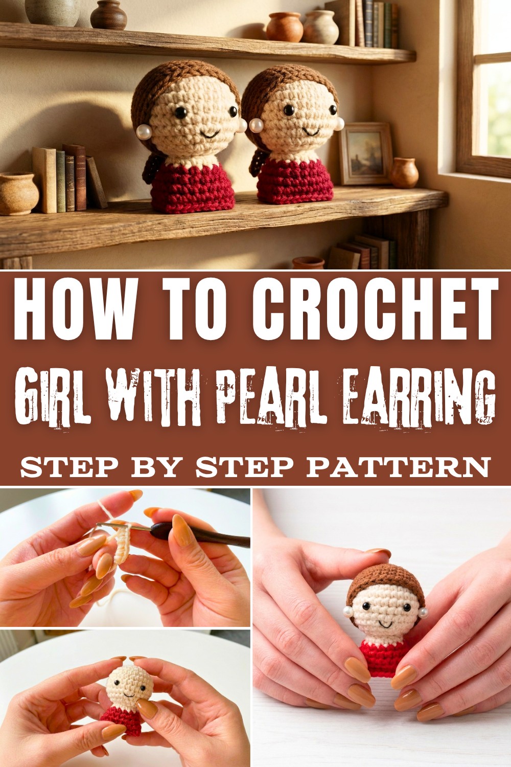 Unique Crochet Girl with Pearl Earring Pattern to Display Proudly