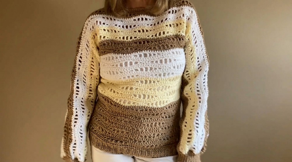 Crochet Cafe Wave Sweater Pattern 9