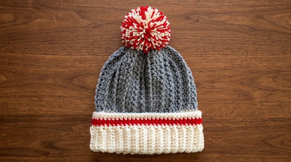 Cute Crochet Work Sock Hat Pattern 7