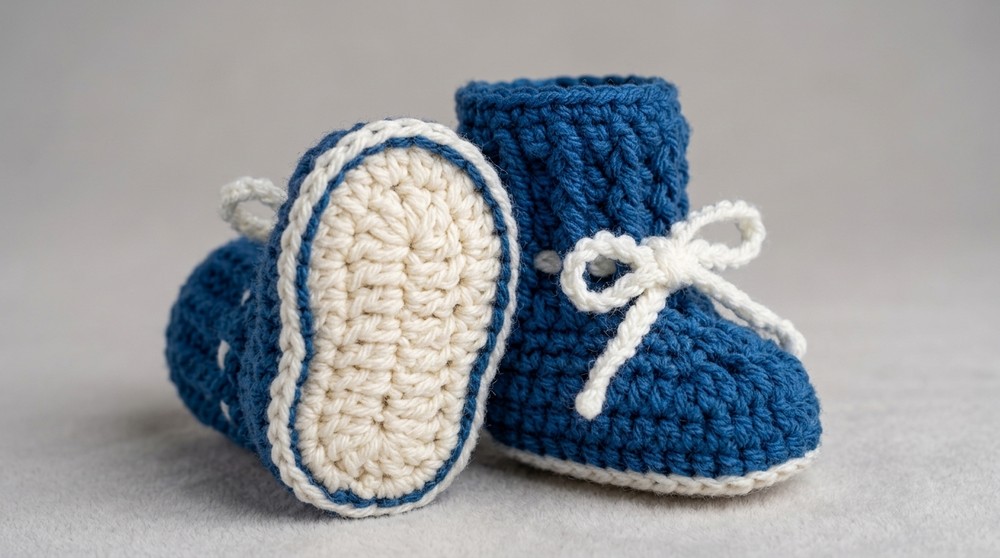 Easy Crochet Baby Booties Pattern 8