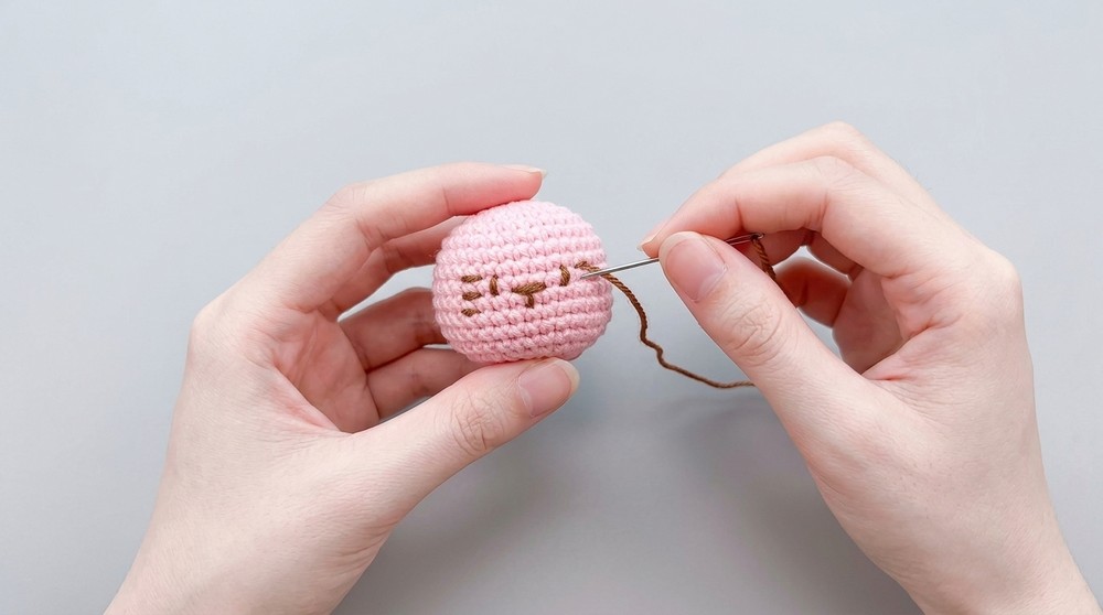 Easy Free Crochet Kitty Bow Keychain Pattern for Your Keys 