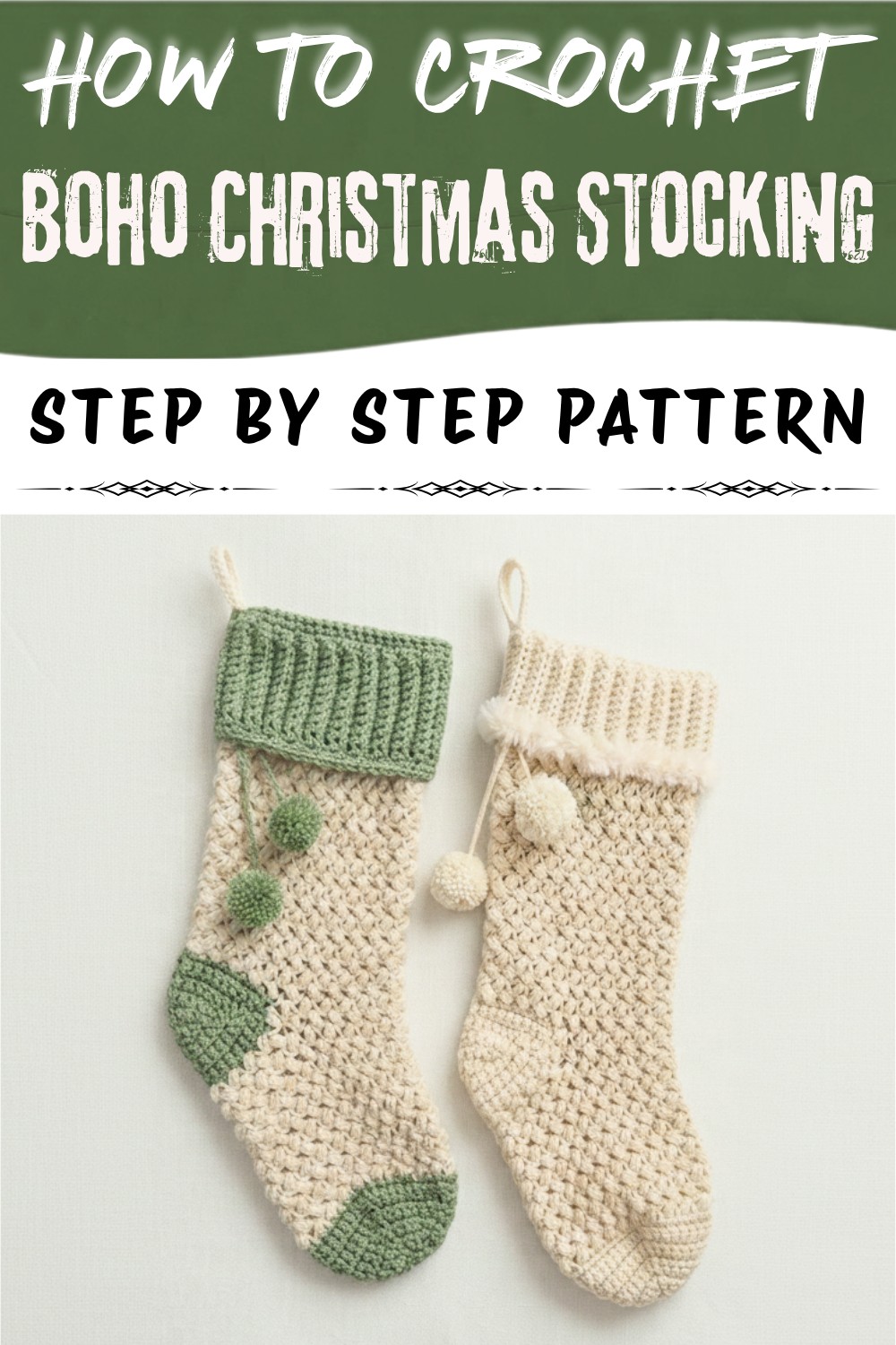 Free Crochet Boho Christmas Stocking Pattern