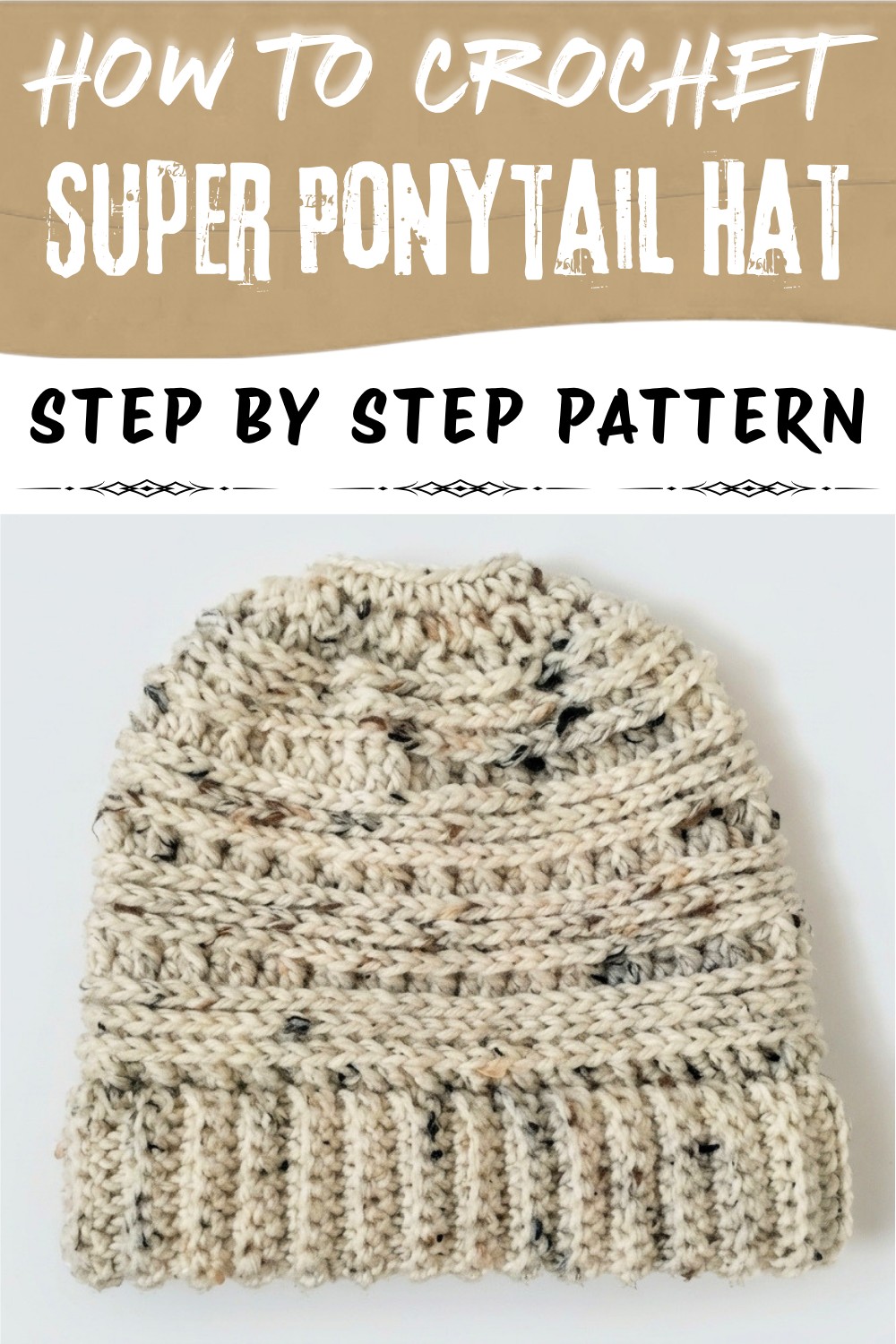 Free Super Crochet Ponytail Hat Pattern
