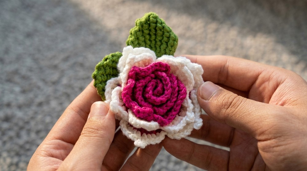 How to Free Crochet Rose Keychain Pattern That Looks Like Real