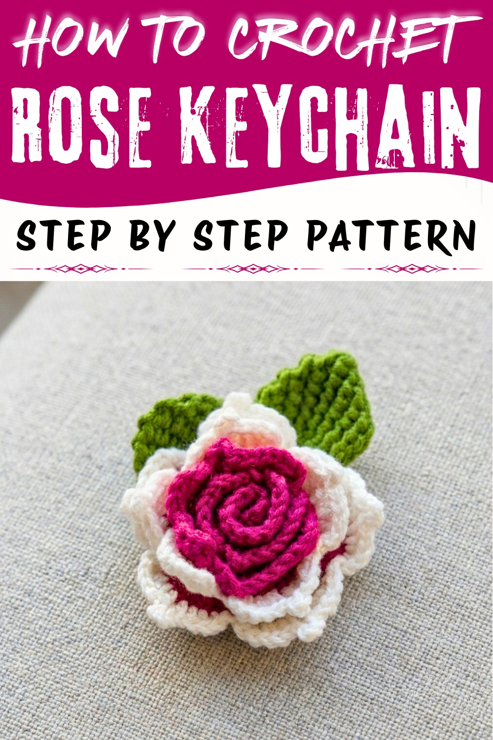 How to Free Crochet Rose Keychain Pattern That Looks Like Real
