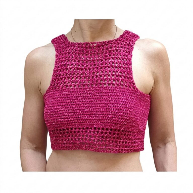 Openwork tank top with elastic thread band, easy and quick to make 9