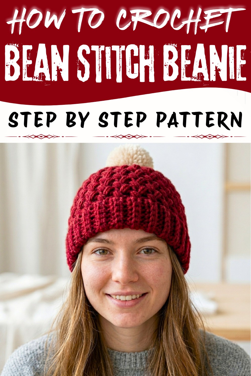 Quick Free Crochet Bean Stitch Beanie Pattern for Cozy Headwear 