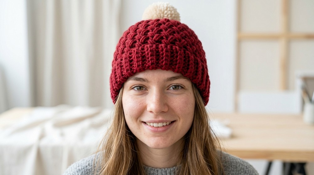 Quick Free Crochet Bean Stitch Beanie Pattern for Cozy Headwear 