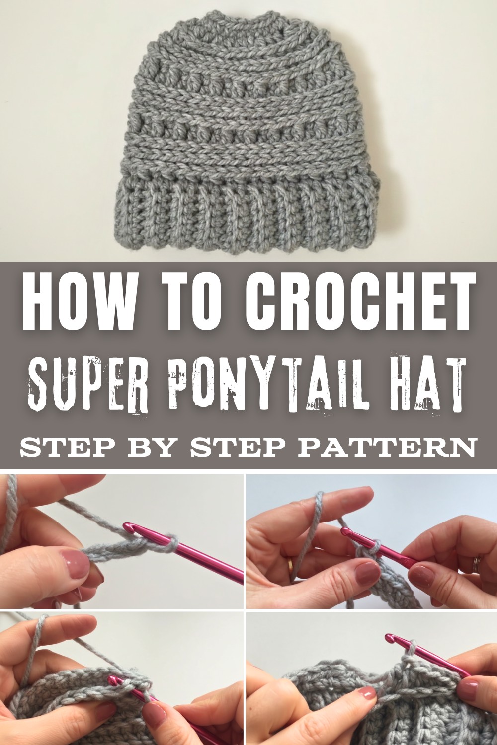 Super Crochet Ponytail Hat Pattern