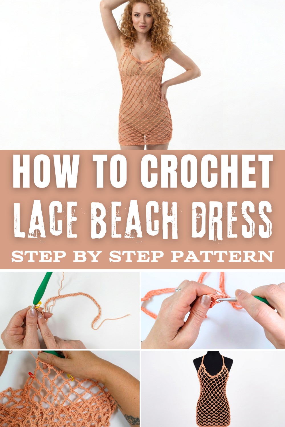 Super easy crocheted lace beach dress, mesh cover-up 1