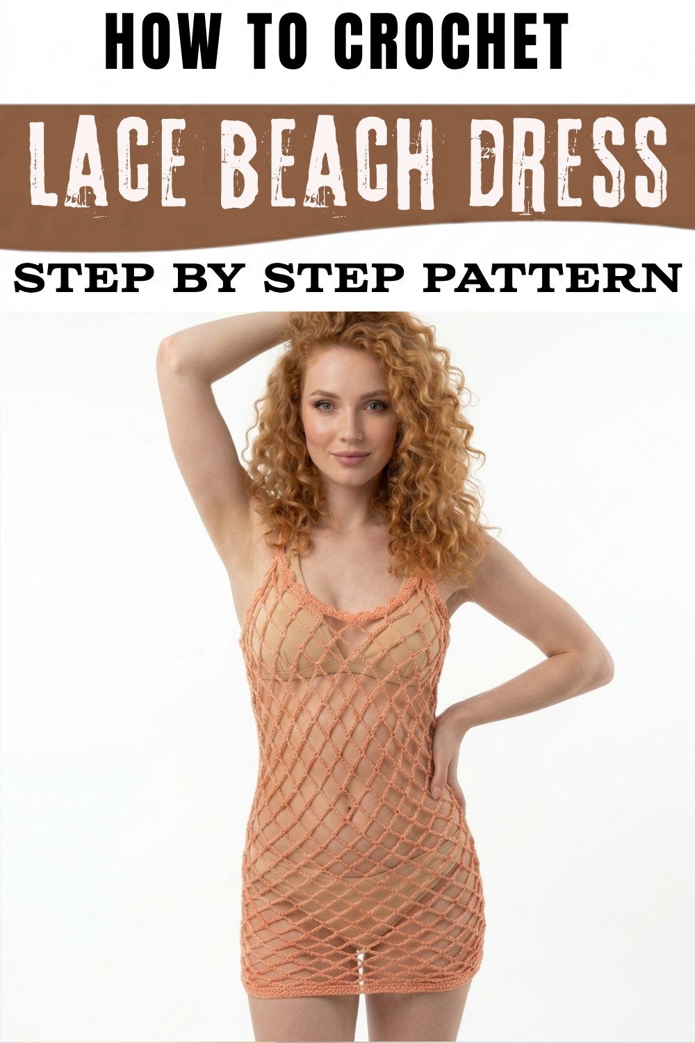 Super easy crocheted lace beach dress, mesh cover-up 7