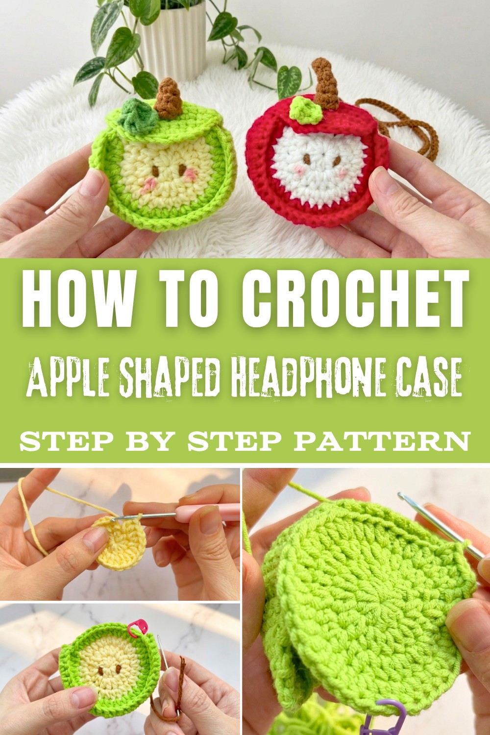Crochet Apple Shaped Headphone Case Pattern