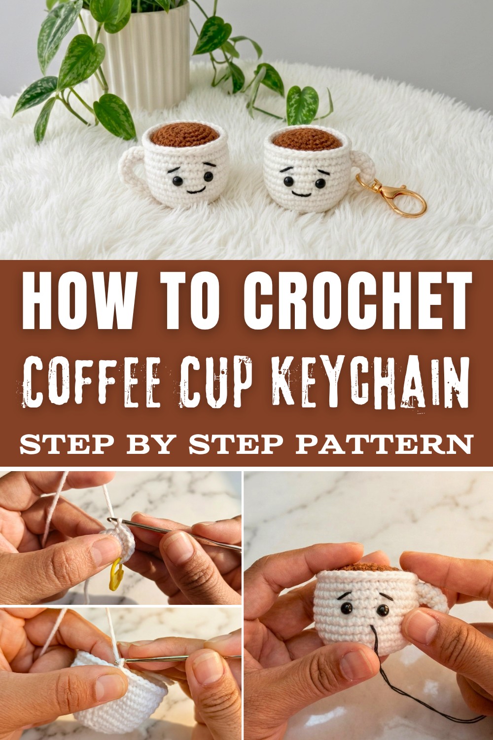 Crochet Coffee Cup Keychain Pattern