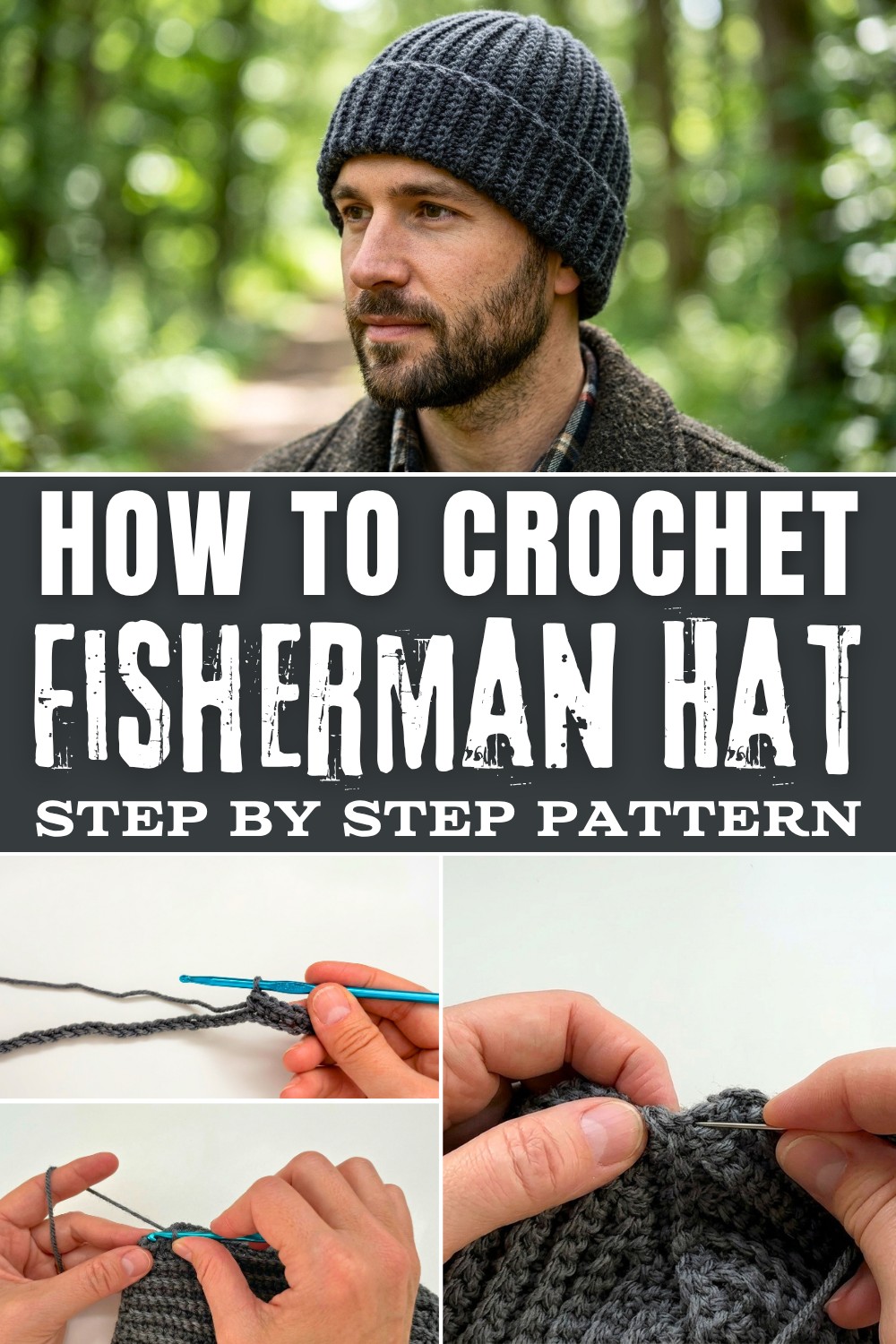 Crochet Fisherman Hat Pattern with Adjustable Size Options