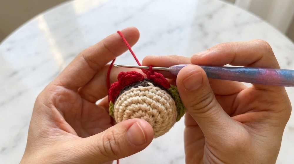 Crochet Hamburger Keychain Pattern 4