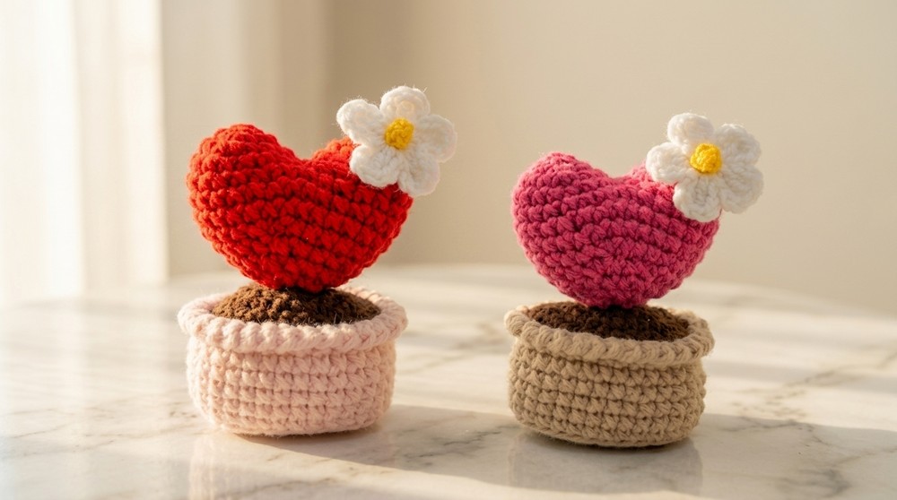 Crochet Heart Cactus Amigurumi Pattern for Someone Special