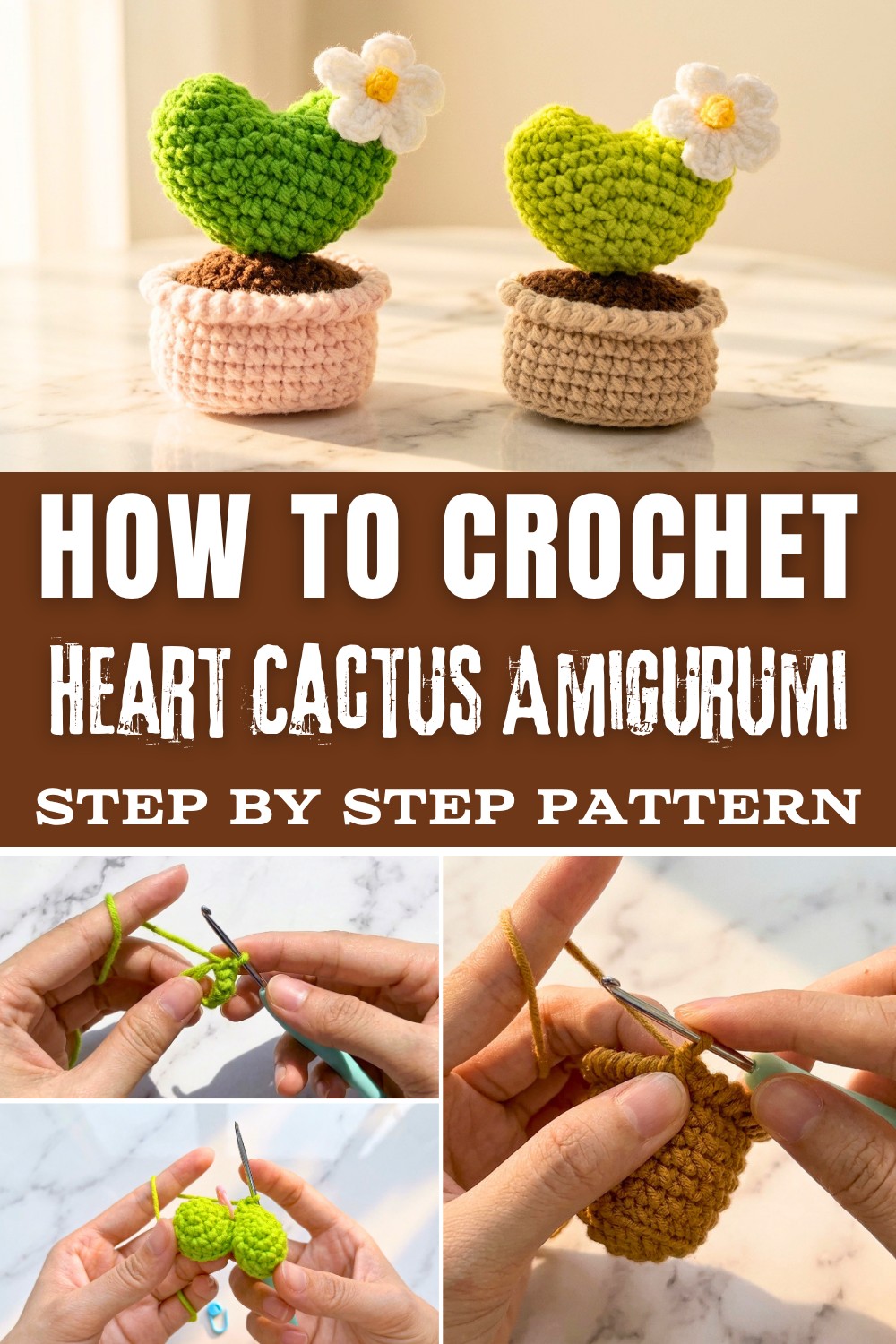 Crochet Heart Cactus Amigurumi Pattern