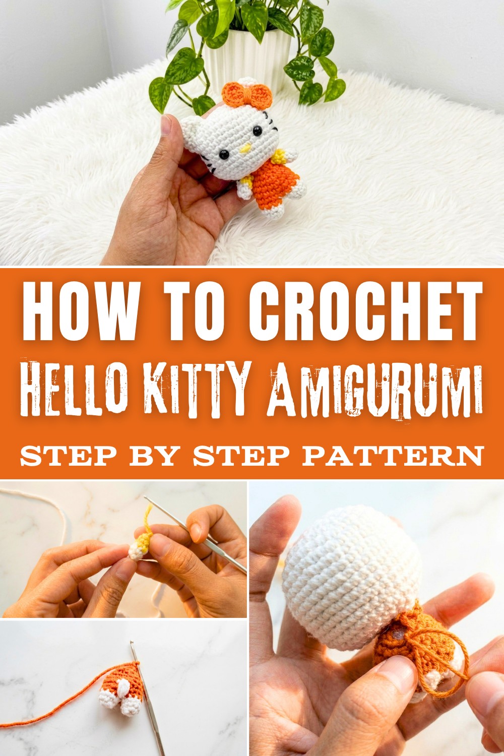 Crochet Hello Kitty Amigurumi Free Pattern for Nursery Decor