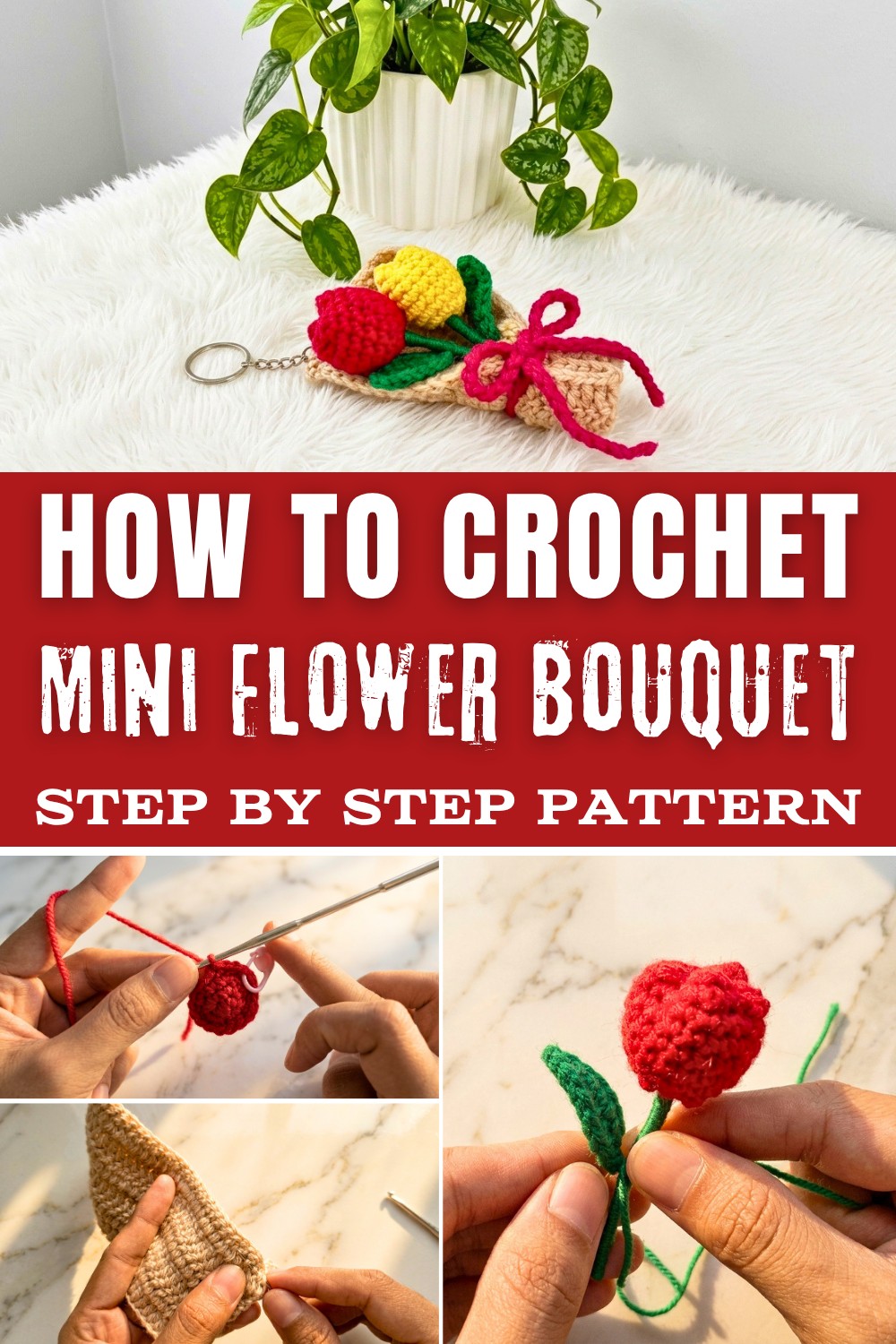Crochet Mini Flower Bouquet Pattern