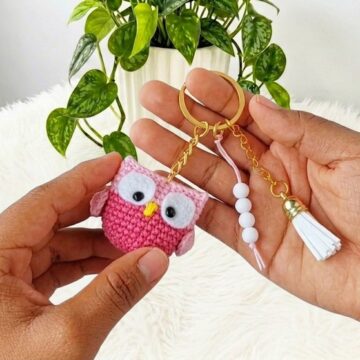 Crochet Mini Owl Amigurumi Keychain Pattern 5