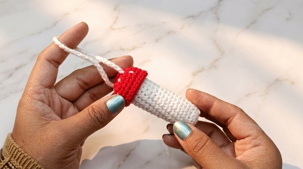 Crochet Mushroom Lip Balm Pouch Pattern 6