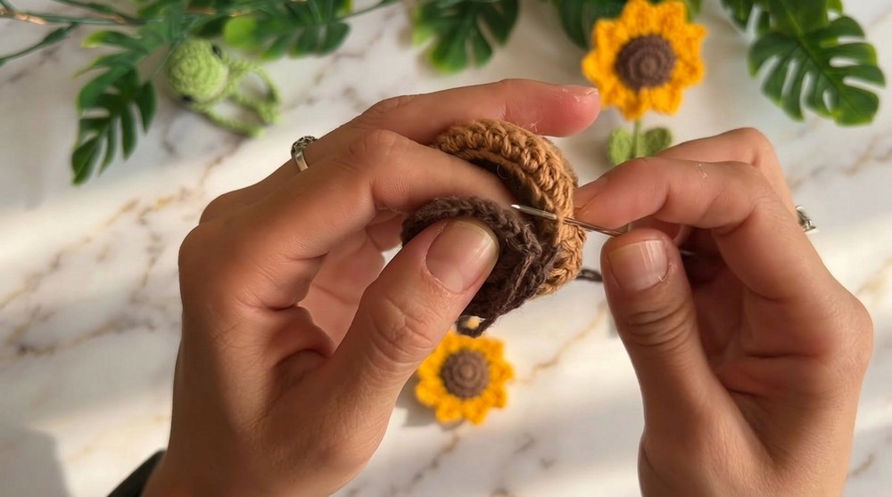Crochet Sunflower And Tulip Pots Pattern 3