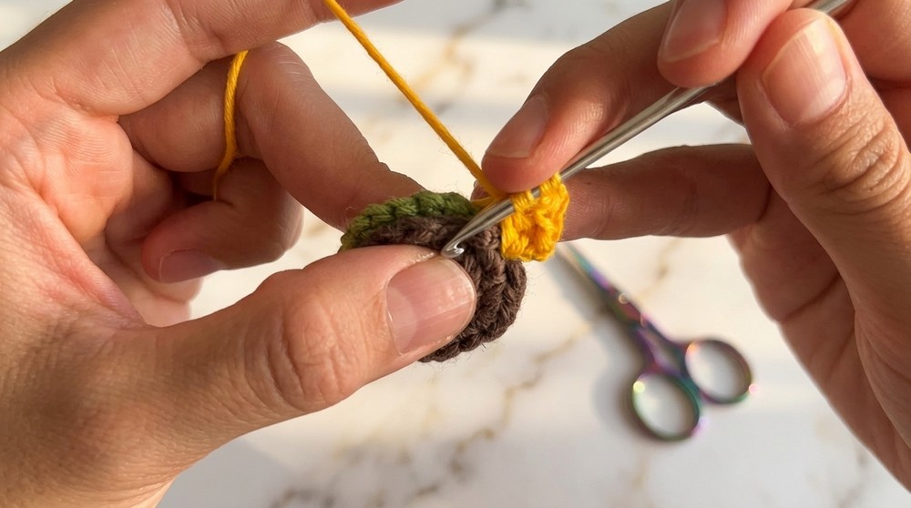 Crochet Sunflower And Tulip Pots Pattern 4