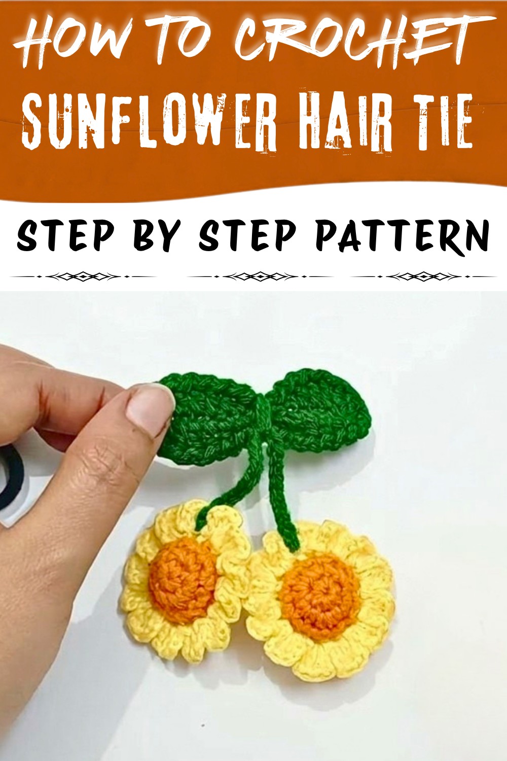 Crochet Sunflower Hair Tie Pattern (1)