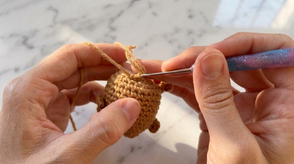 Crochet Teddy Bear Keychain Pattern 4