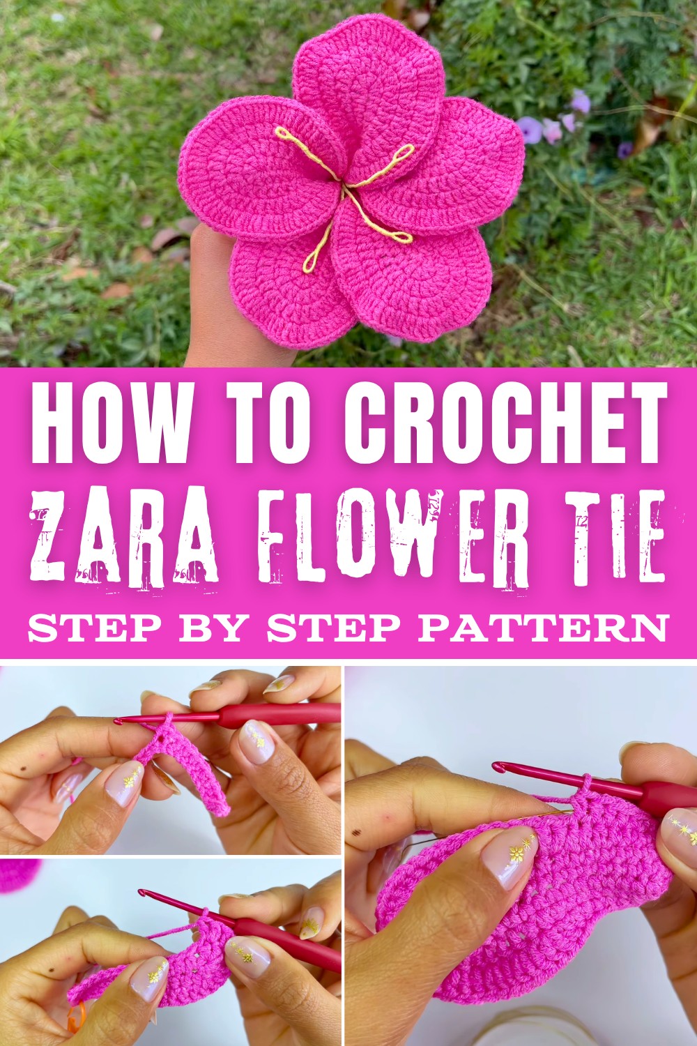 Crochet Zara Flower Tie Pattern