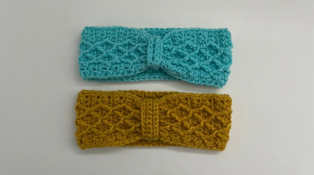 Cute Crochet Diamond Earband Pattern 6