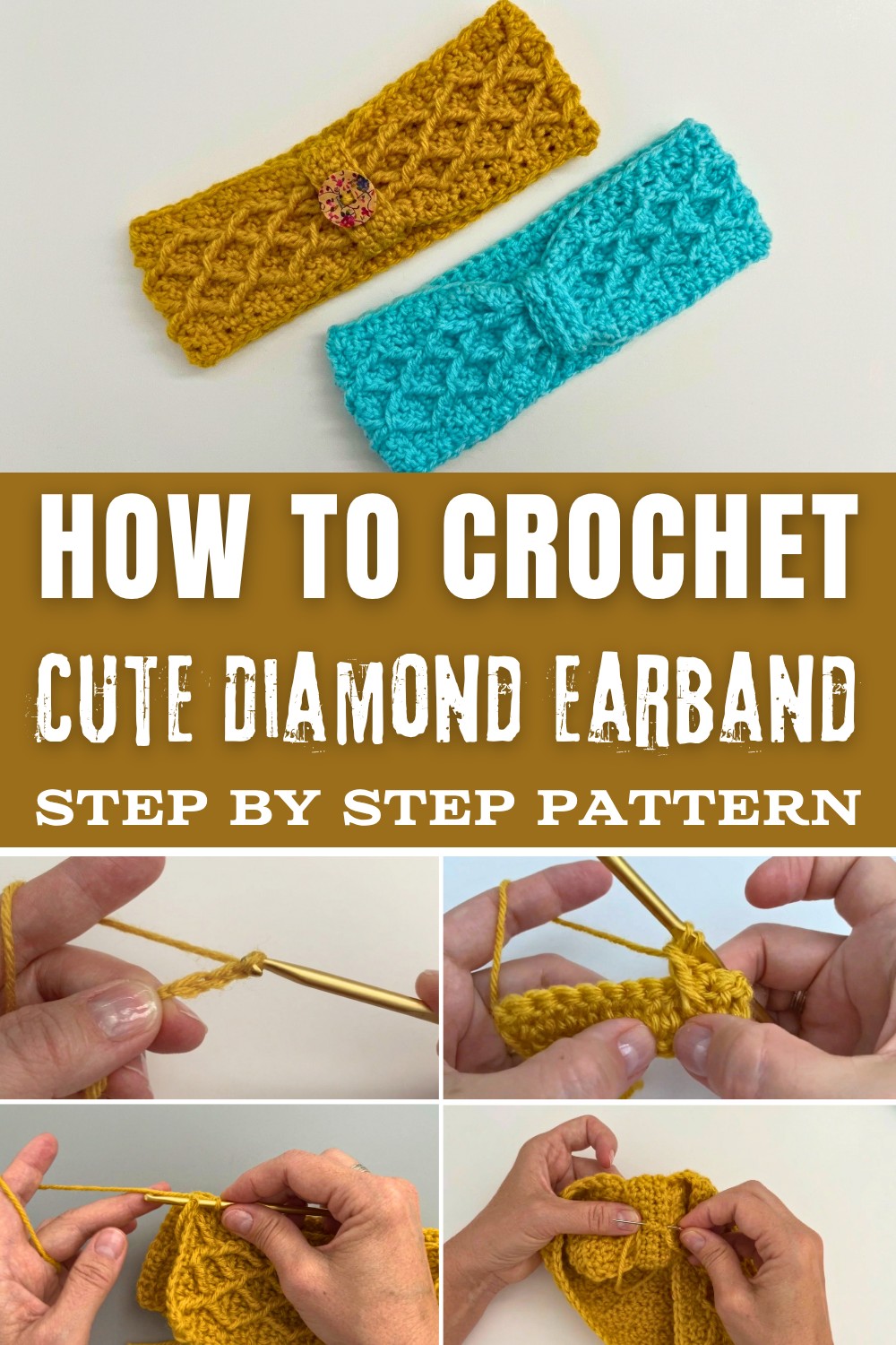 Cute Crochet Diamond Earband Pattern