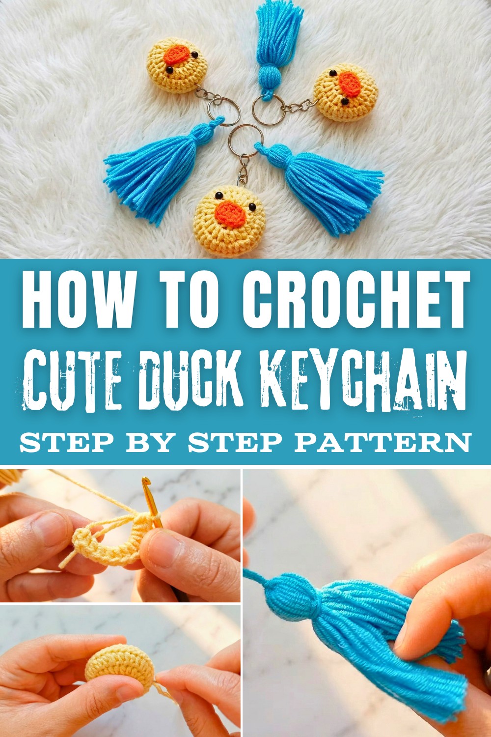 Cute Crochet Duck Keychain Pattern