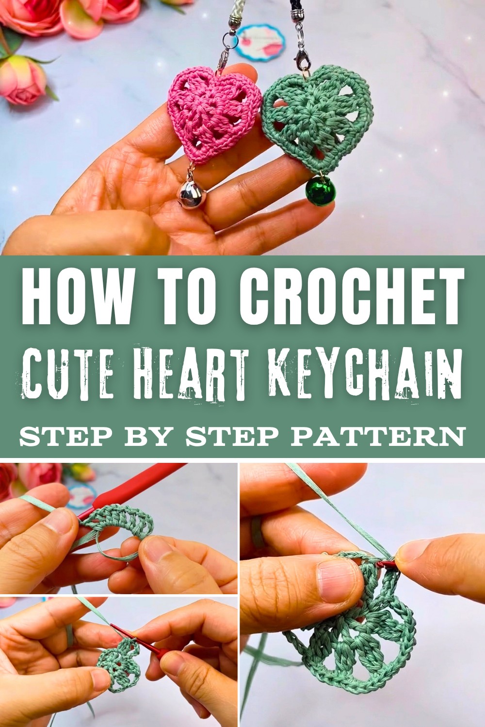 Cute Crochet Heart Keychain Pattern