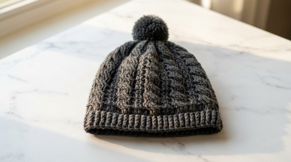 Cute Crochet Pom Pom Beanie Pattern 5