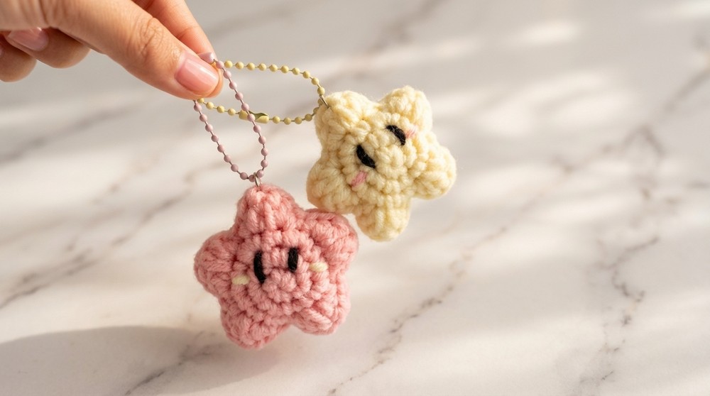 Cute Crochet Star Keychain Pattern 5