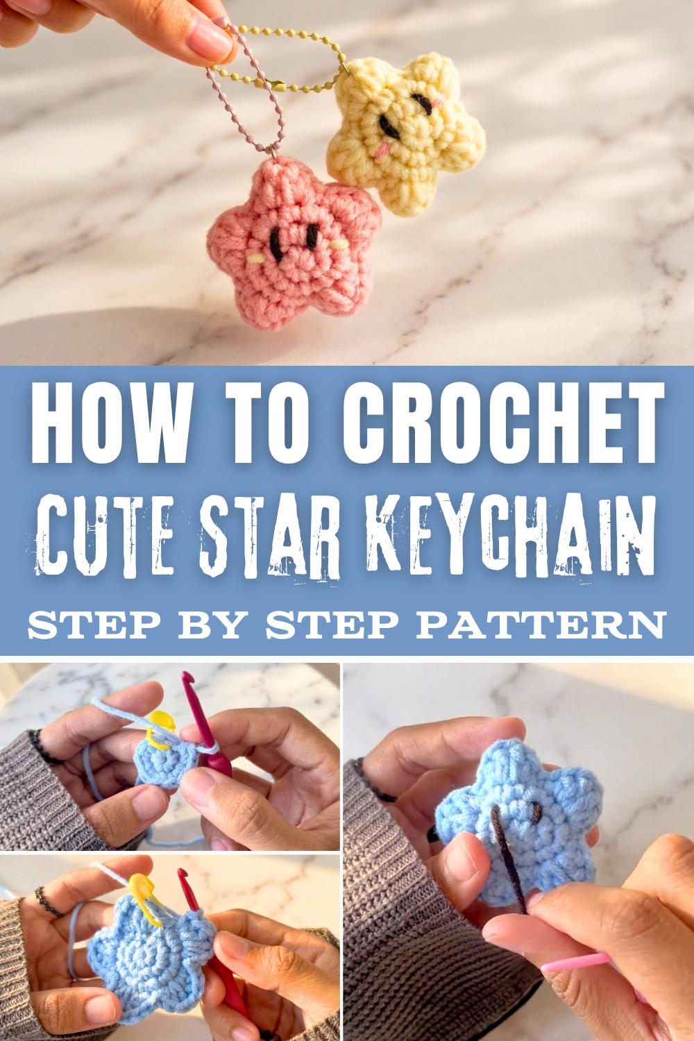 Cute Crochet Star Keychain Pattern