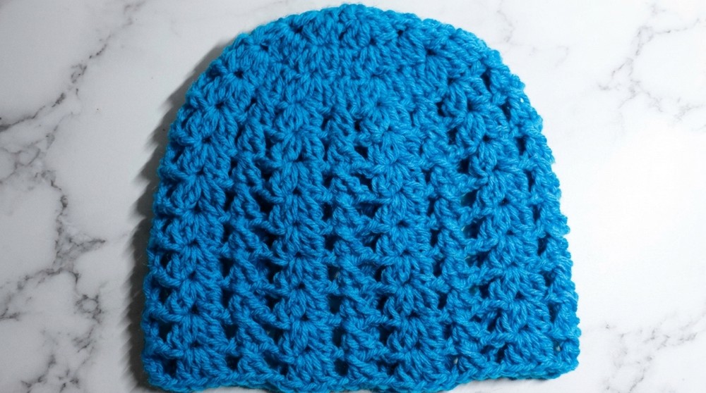 Easy Crochet V Stitch Hat Pattern 5