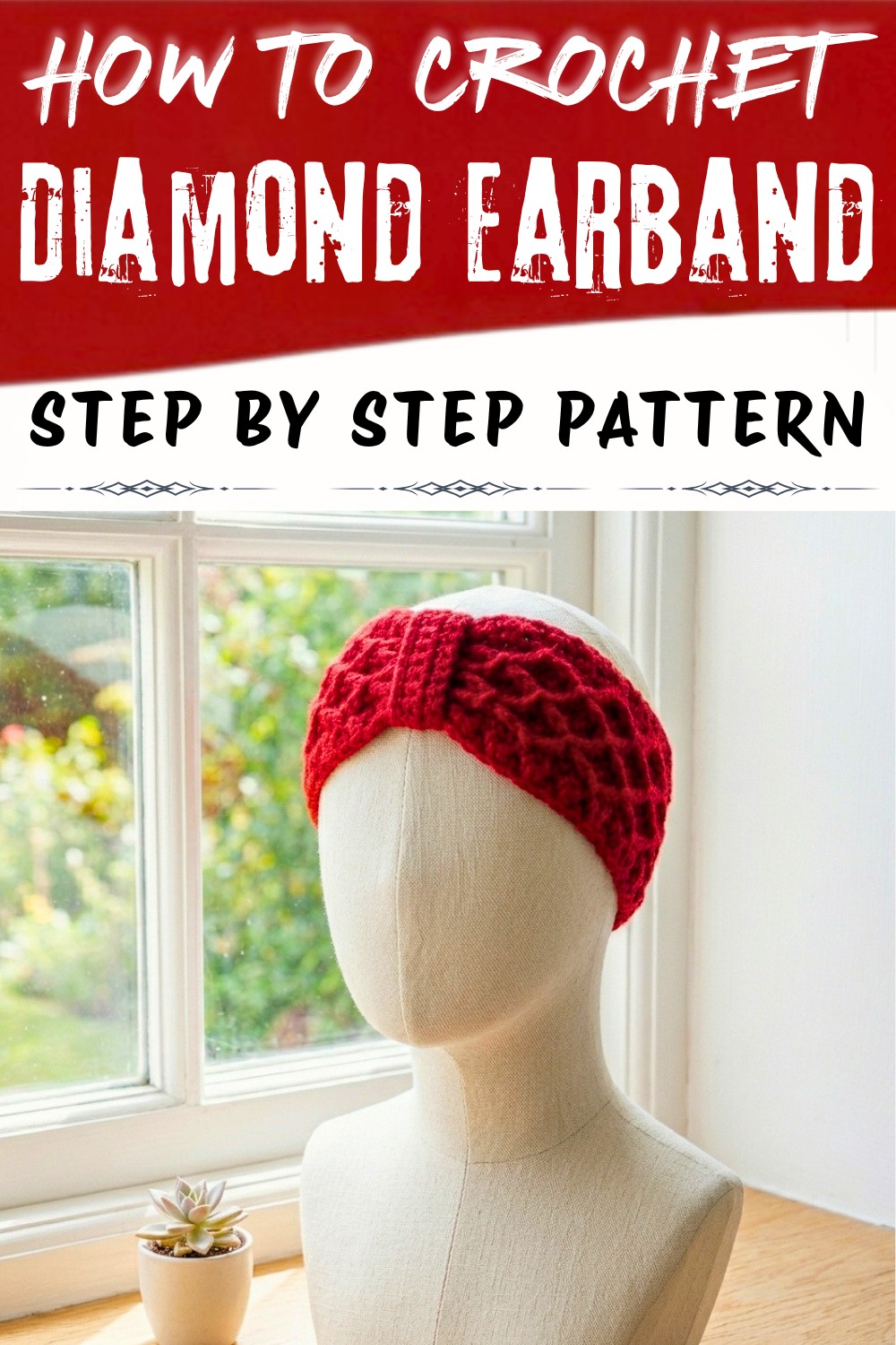 Easy & Free Crochet Diamond Earband Pattern for Winter Layers