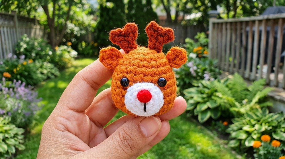 Easy Free Crochet Reindeer Rudolph Amigurumi Pattern 