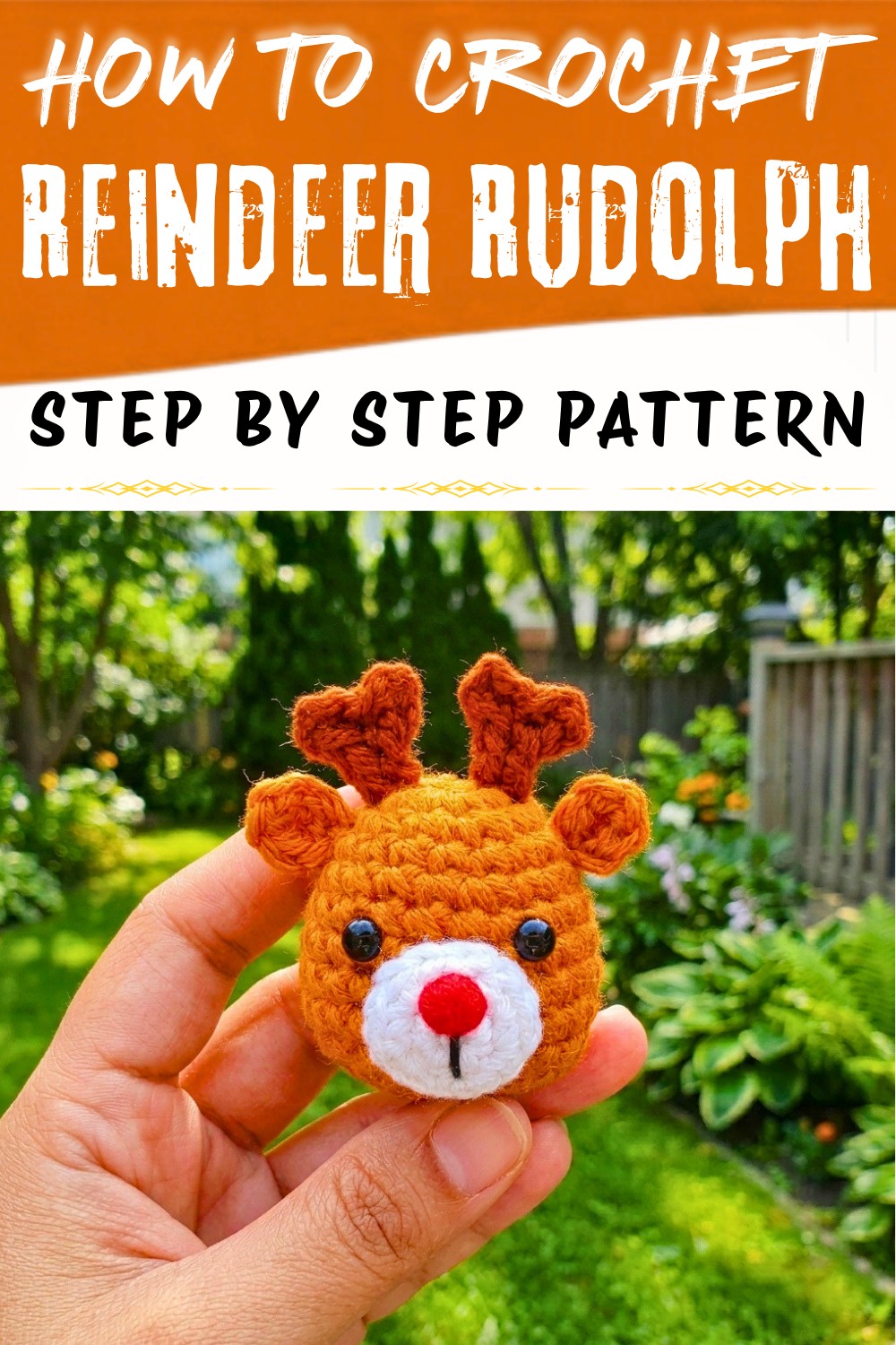 Easy Free Crochet Reindeer Rudolph Amigurumi Pattern 